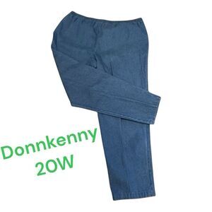 Donnkenny Denim Blue Elastic Waist Pants